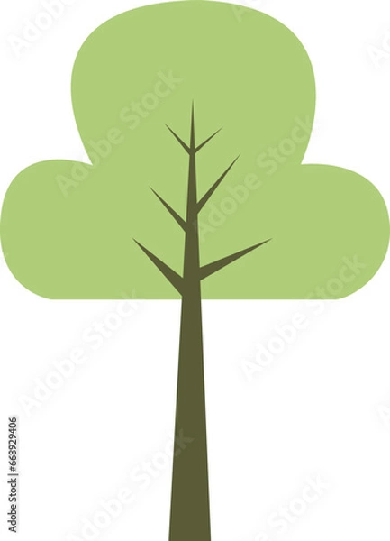 Fototapeta Tree shape vector illustration. Simple Tree silhouette design elements