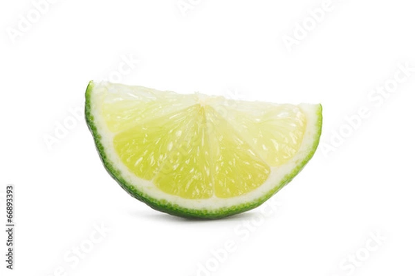 Obraz slice of lime over white background