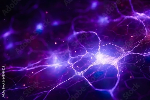 Fototapeta abstrack background neuron network on a purple layer
