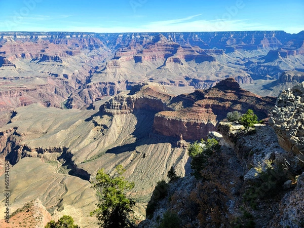 Fototapeta View of the Grand Canyon. Multicolored rocks. The beauty of nature. National Park.