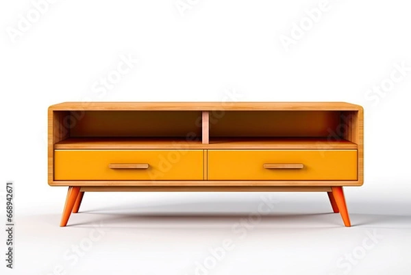 Fototapeta colorful retro TV stand isolated on white background
