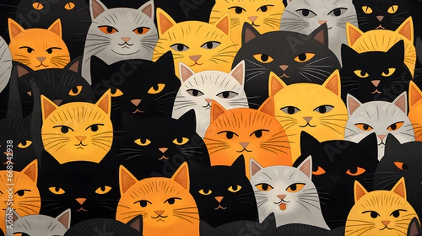 Fototapeta seamless pattern with cats