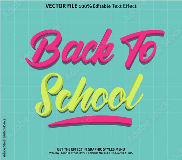 Obraz Back to school 3d text effect and editable text effect