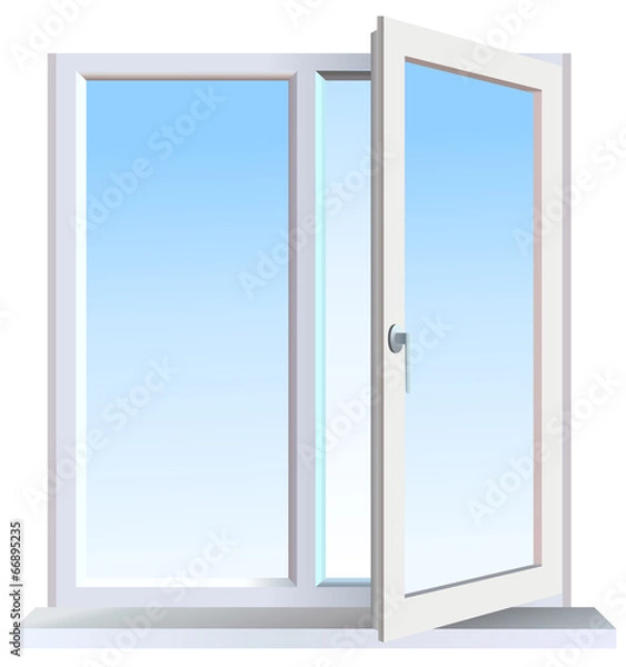 Obraz Vector format of half opened modern window