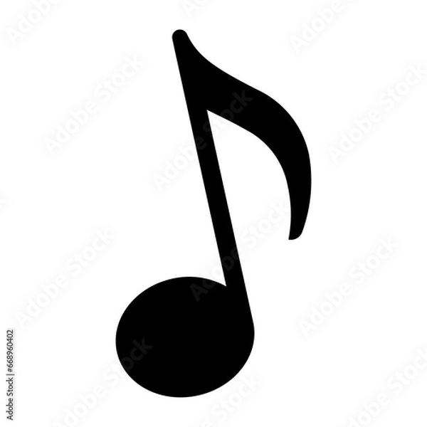 Fototapeta A large musical note symbol in the center. Isolated black symbol