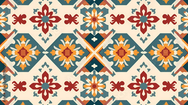 Fototapeta seamless geometric pattern | generative AI