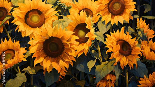Fototapeta sunflowers | generative AI