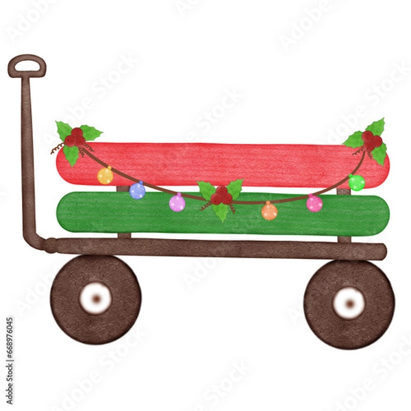 Obraz Christmas gift cart