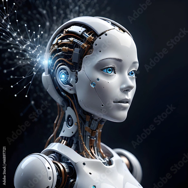 Fototapeta android robot with background