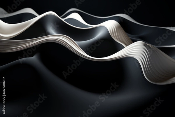 Obraz Dark with white abstract network big data lines. Information technology concept.