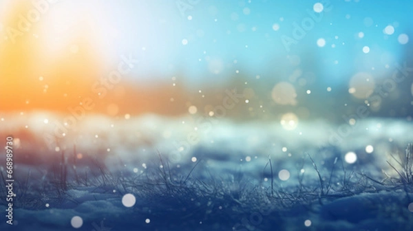 Fototapeta Christmas abstract background with snowflakes