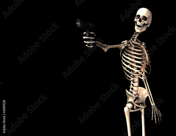 Fototapeta Skeleton And Gun 8