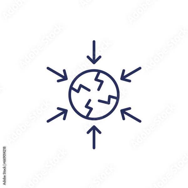 Fototapeta negative impact line icon, vector