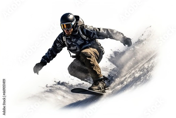 Obraz snowboarder isolated on white illustration