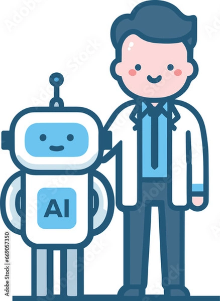 Obraz 博士とAIロボ