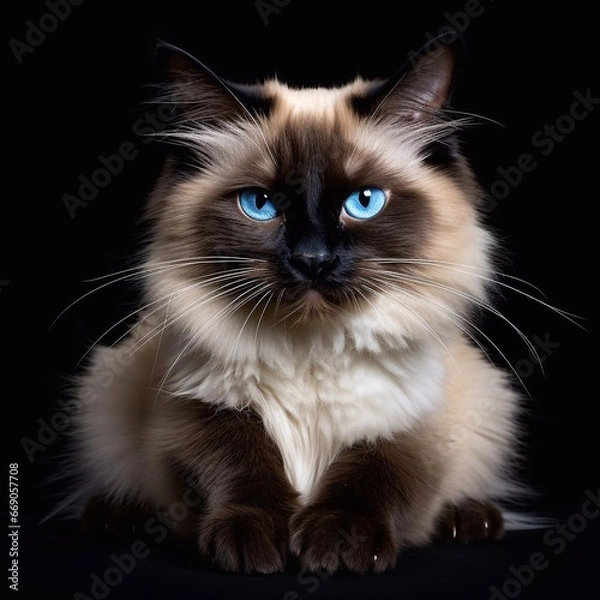 Obraz Siam cat with blue eyes portrait