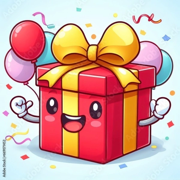 Obraz gift box with ribbon