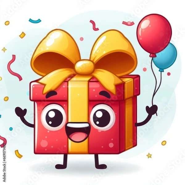 Obraz gift box with ribbon and bow