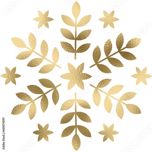 Fototapeta goldene Schneeflocke mit transparentem Hintergrund 
