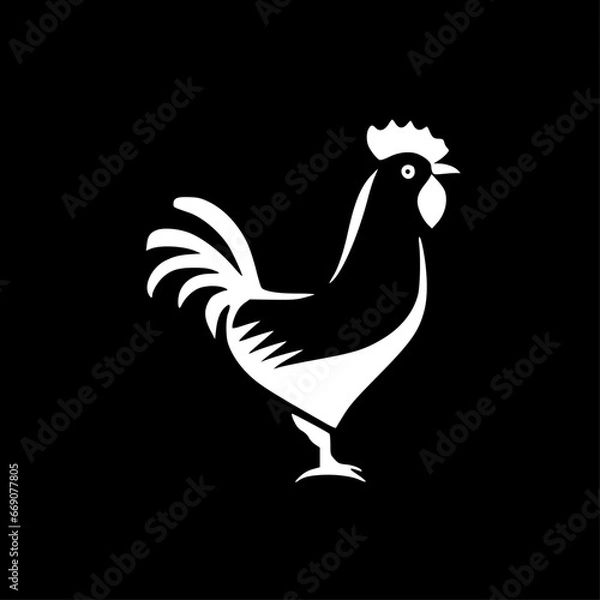 Fototapeta Chicken - Black and White Isolated Icon - Vector illustration