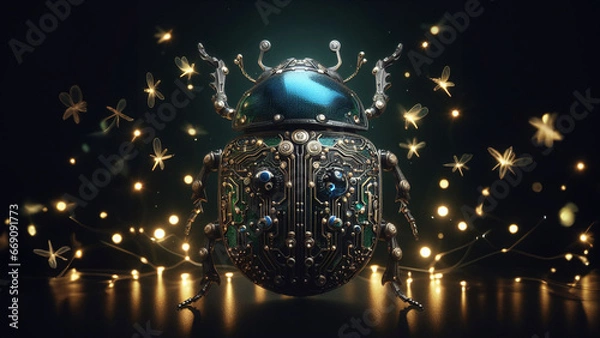 Obraz E-Scarab and Fireflies