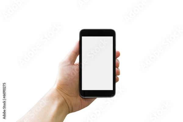 Obraz Man hand holding smartphone
