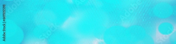 Fototapeta Light blue panorama bokeh background for seasonal and holidays event with copy space, Best suitable for online Ads, poster, banner, sale, celebrations and various design works