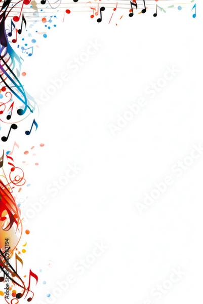 Obraz music notes frame border emptypage Whitebackground