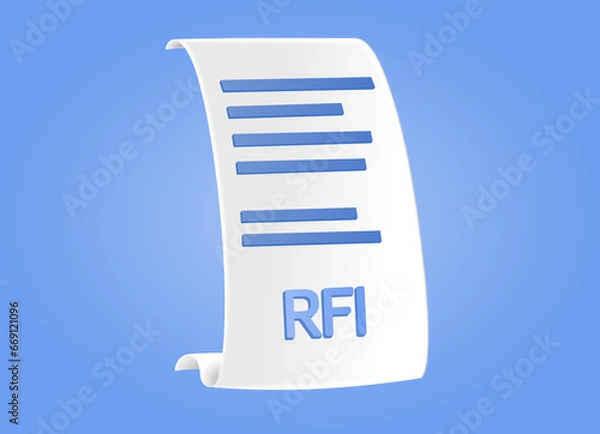 Fototapeta RFI, Request For Information concept, 3d vector graphic