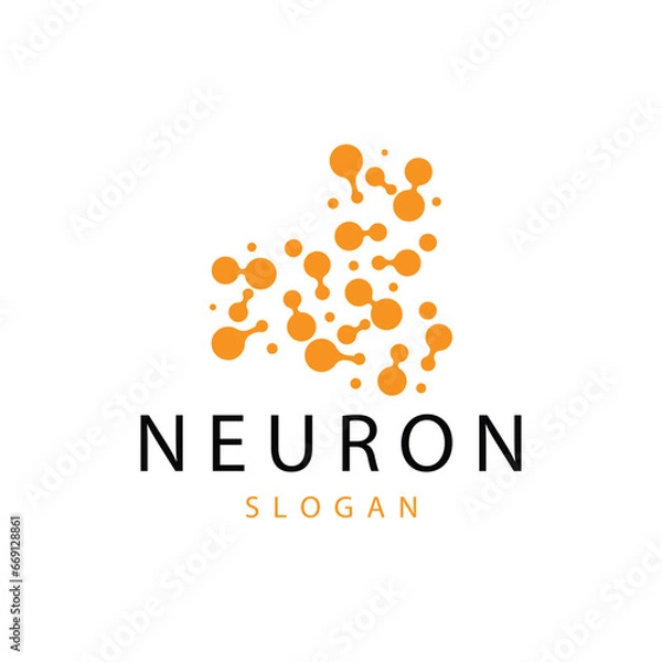 Fototapeta Neuron Logo, Neuron Nerve or Seaweed Vector Abstract Molecule Design, Template Illustration