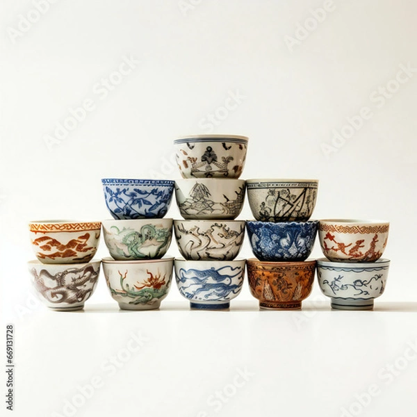 Obraz Green tea cups 