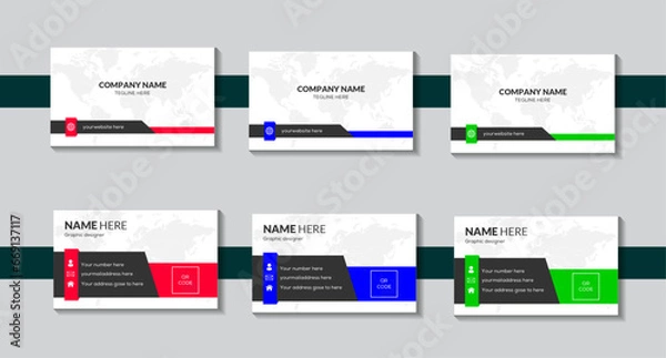 Fototapeta set of business cards with modern and unique design 