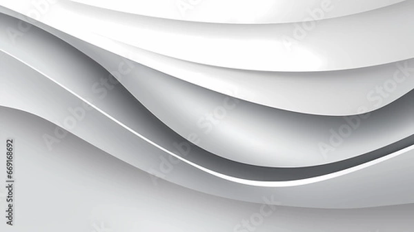 Obraz White wavy abstract background 