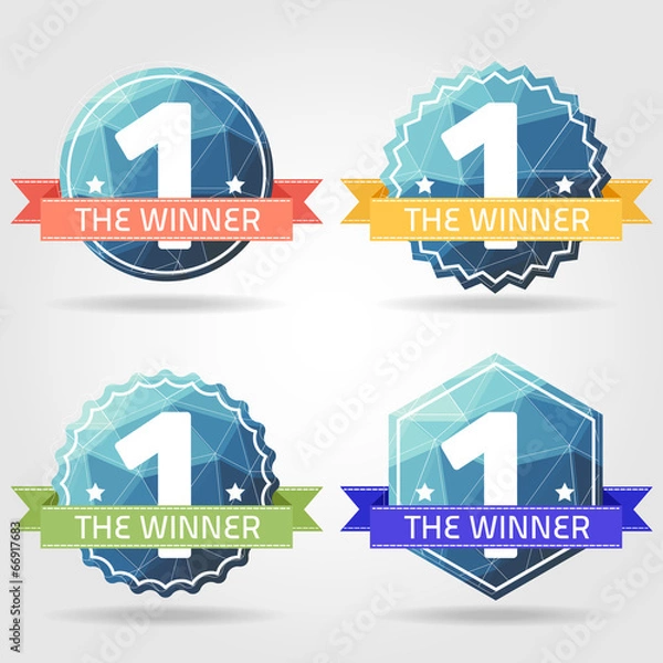 Obraz the winner prize label polygon