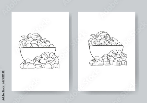 Obraz Pistachios Hand Drawn Sketch Nuts Vector Illustration