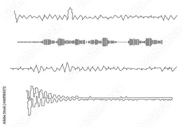 Fototapeta line art different type of Music note drawing. Music concept.doodle sketch Vector.