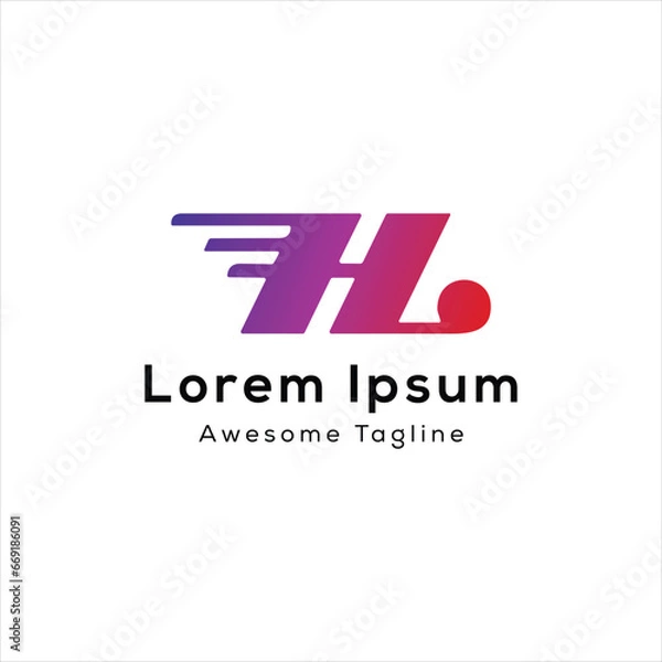 Fototapeta HL letter initial creative logo design