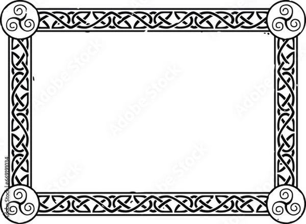 Obraz Rectangular Celtic Knot Frame with Triskele