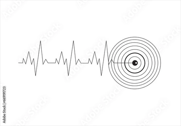 Fototapeta Earthquake line art vector.