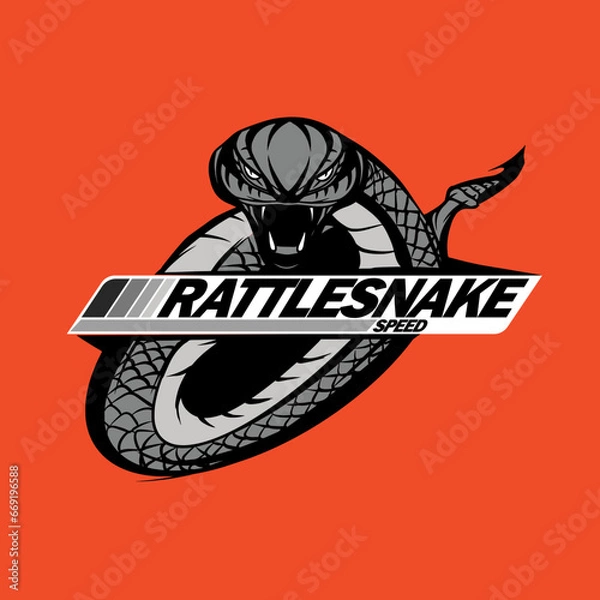 Fototapeta rattlesnake mascot logo ,illustration snake for automotive sports