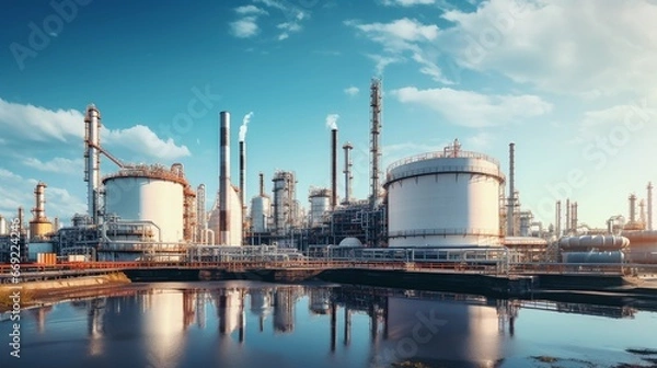 Obraz Refinery complex, critical infrastructure buildings, fuel storage