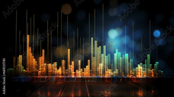 Fototapeta Chart graphs of the stock market representing our economy