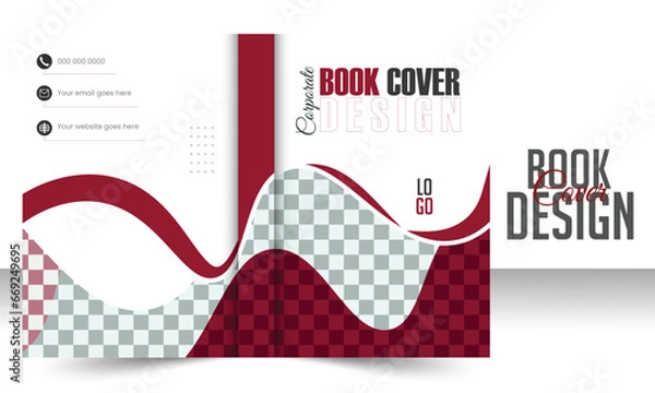 Fototapeta Book cover design template with abstract shape.
