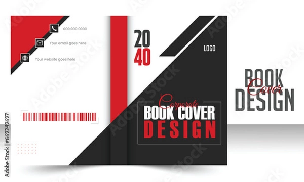 Fototapeta Modern book cover design template with geometric shapes.