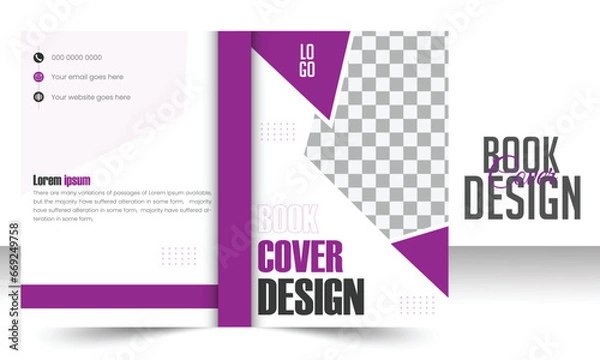 Fototapeta Modern book cover design template with geometric shape.