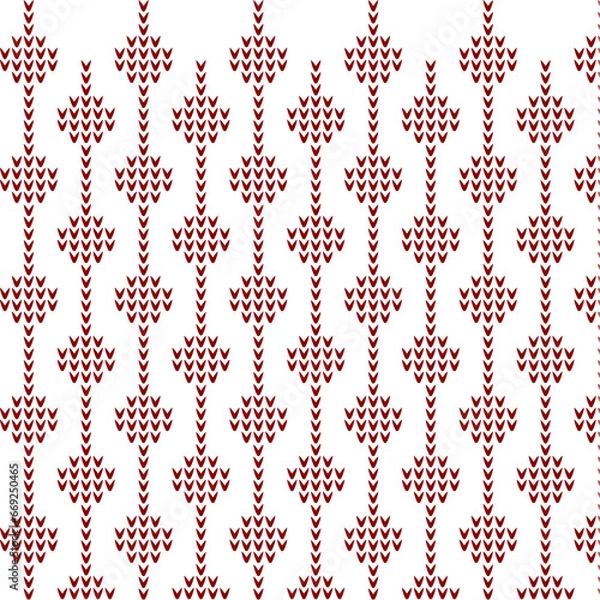 Fototapeta Knitted seamless pattern with toys, Christmas ornaments, vector illustration