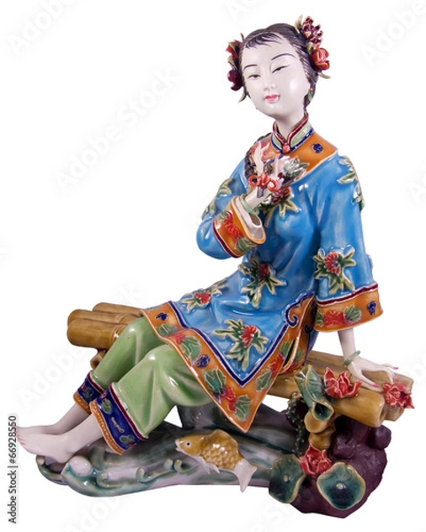 Fototapeta porcelain statue of a china woman