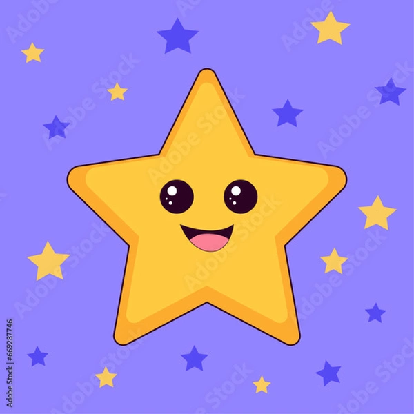Obraz cartoon golden star character vector