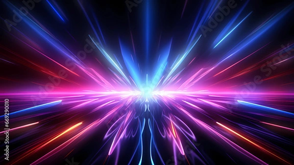 Obraz pink purple blue neon lights background