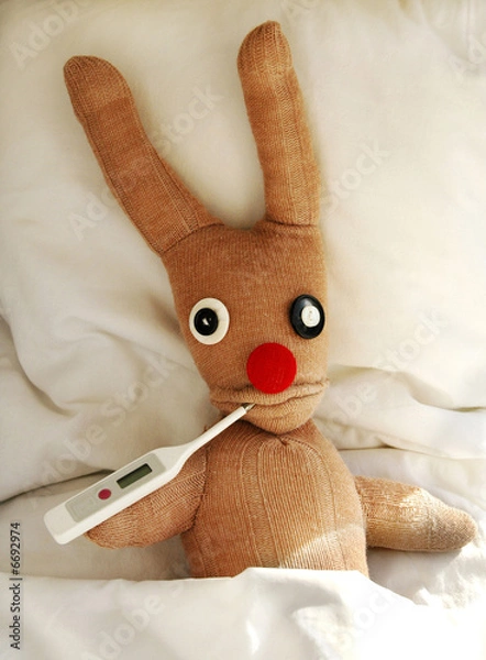 Obraz sick in bed with a temperature